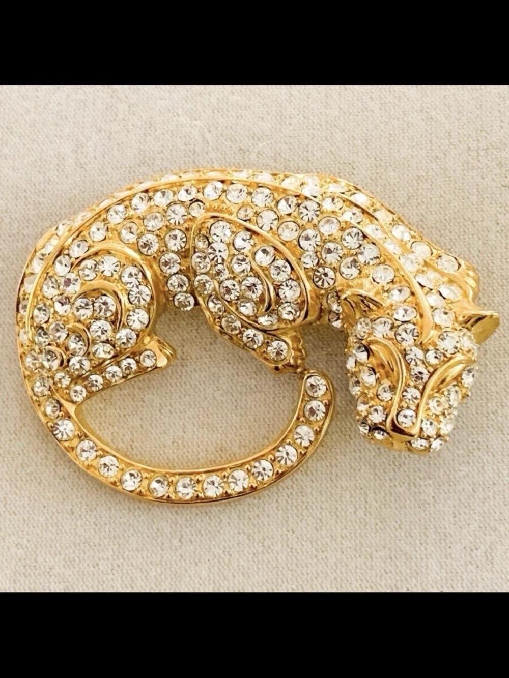 Trifori Gold Crystal Panther Brooch - Elegant Women's Jewelry